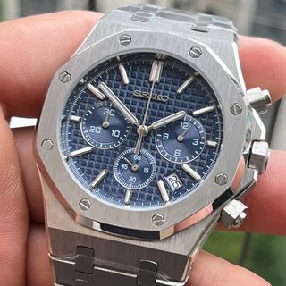 Seiko Mod Royal Oak "Blue Chrono"