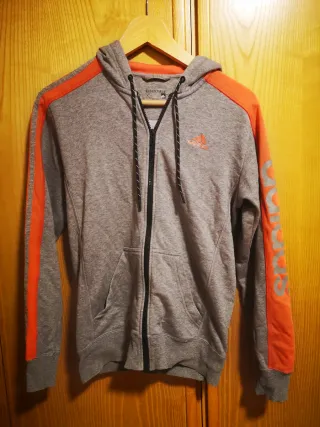 Sudadera Adidas Gris y Naranja