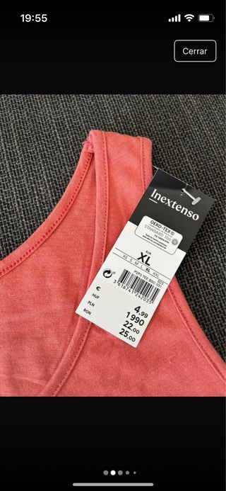 Camiseta tirantes naranja talla XL