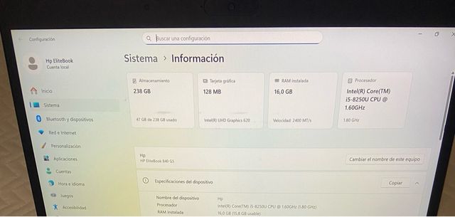 Portátil HP EliteBook 840 G5