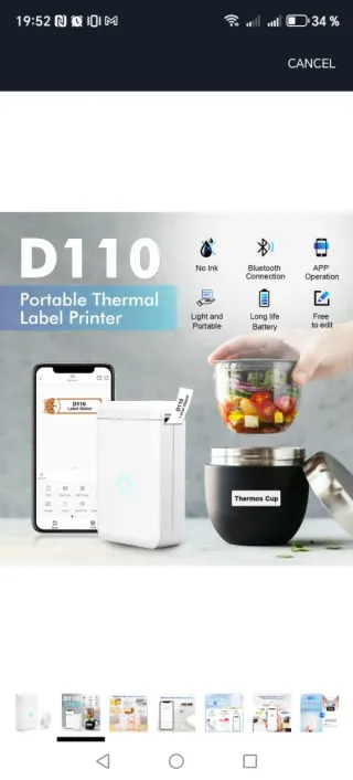 Mini impresora de etiquetas para hogar y oficina