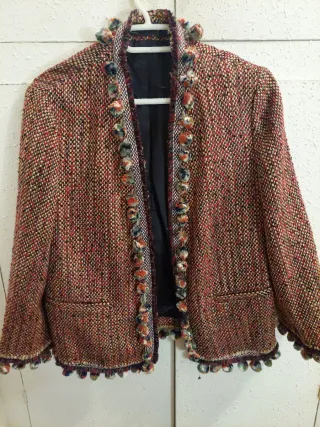 Chaqueta Zara Tweed Multicolor Talla S