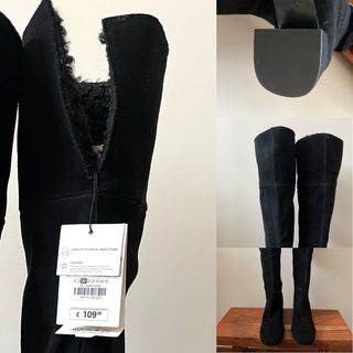 Botas altas Zara ante y borreguito T.37.5