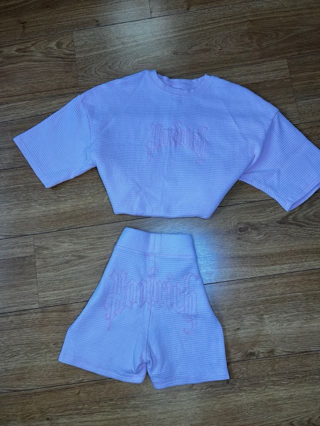 Conjunto Hoodrich rosa waffle