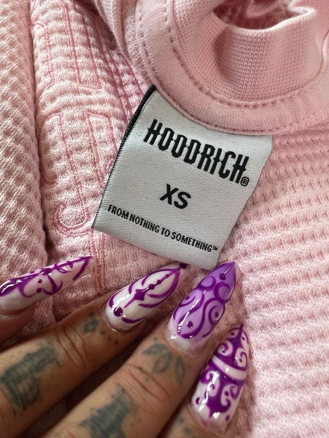 Conjunto Hoodrich rosa waffle