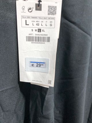 Camisa Zara Negra Talla L