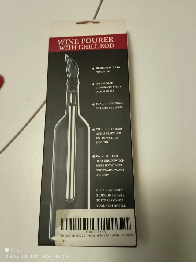 Vertedor y enfriador de vino. ¡Excelente regalo!