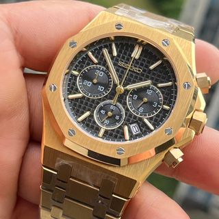 Seiko Mod Royal Oak Gold Black