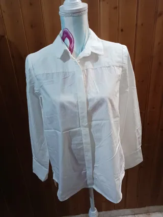 Camisa Pedro del Hierro Blanca Manga Larga Mujer