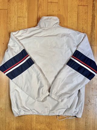 Nike White Windbreaker Navy Red Stripes 90's Retro