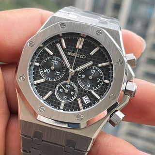 Seiko Mod Royal Oak "Black Chrono"