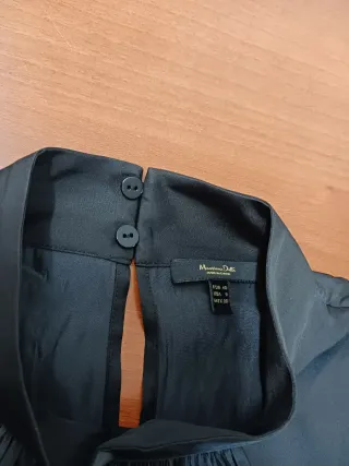 Camisa Massimo Dutti Negra Manga Larga Mujer