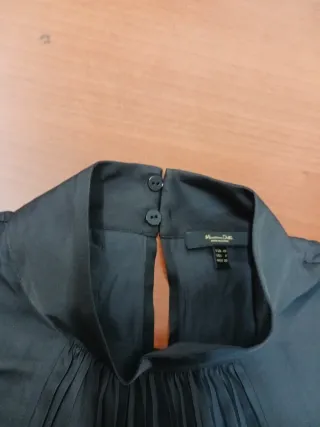 Camisa Massimo Dutti Negra Manga Larga Mujer