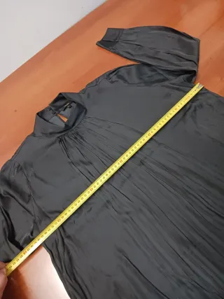 Camisa Massimo Dutti Negra Manga Larga Mujer