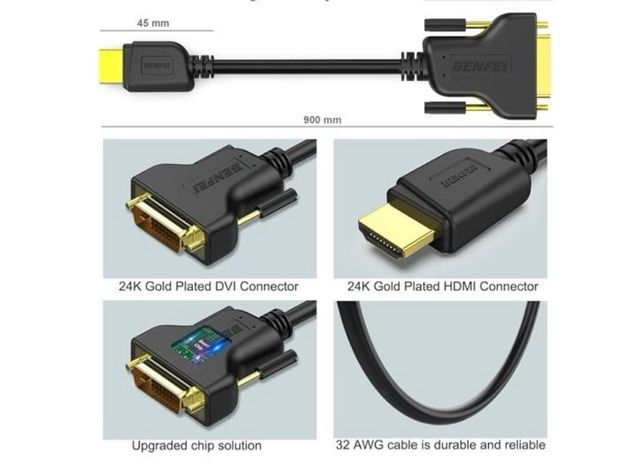 Cable HDMI a DVI BENFEI