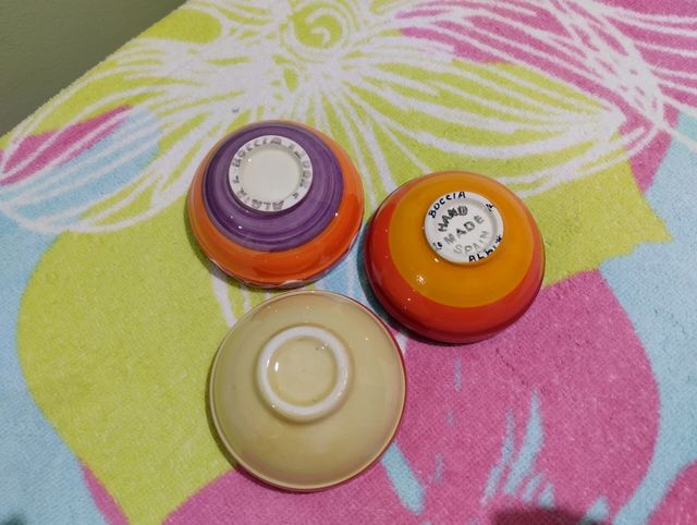 3 cuencos decorativos de cerámica