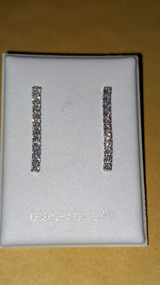 Pendientes colgante Plata de Ley con circonitas