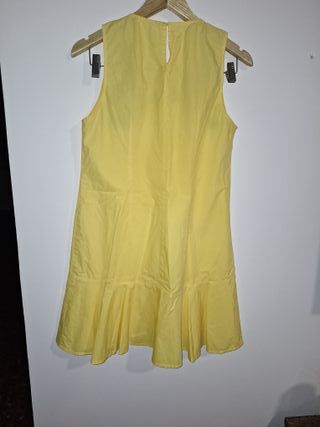 Vestido amarillo con flores bordadas