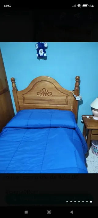 Cama de madera labrada pino