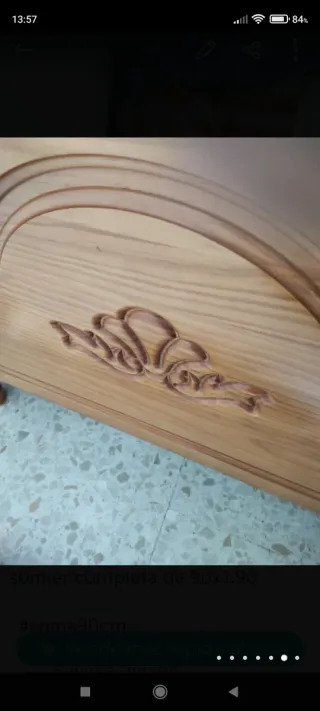 Cama de madera labrada pino