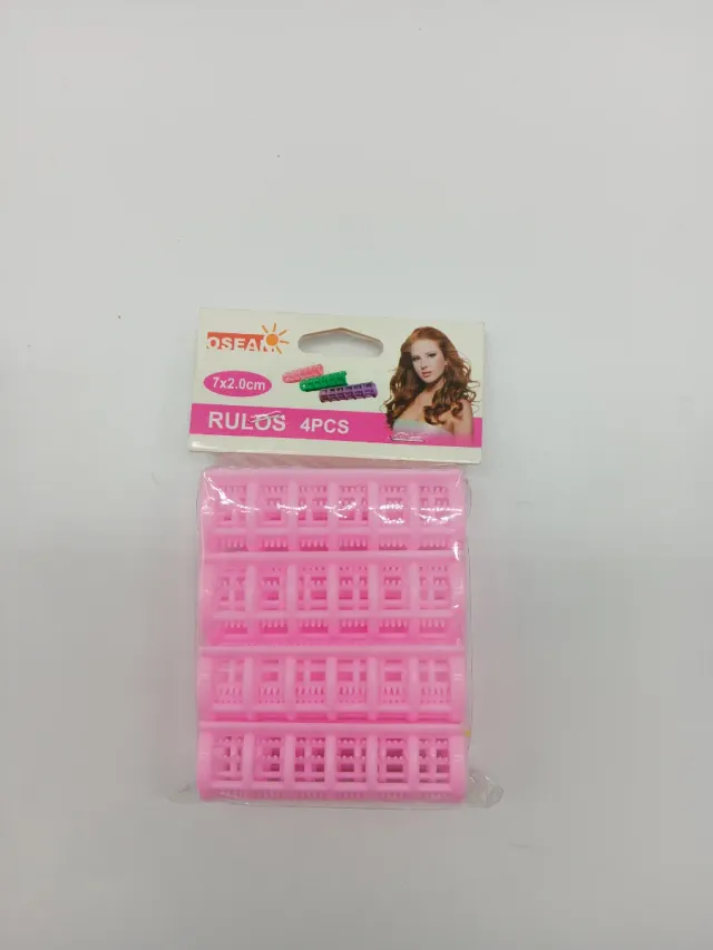 Rulos OSEAL 4uds 7x2.0cm Rosa