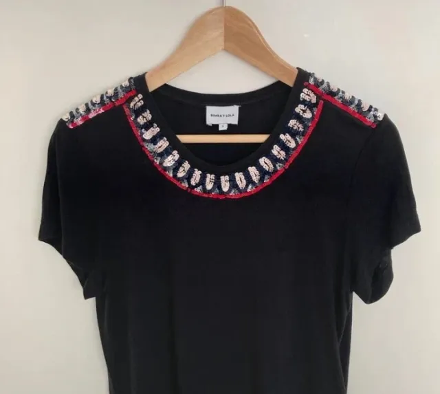 Camiseta manga corta con lentejuelas Bimba y Lola