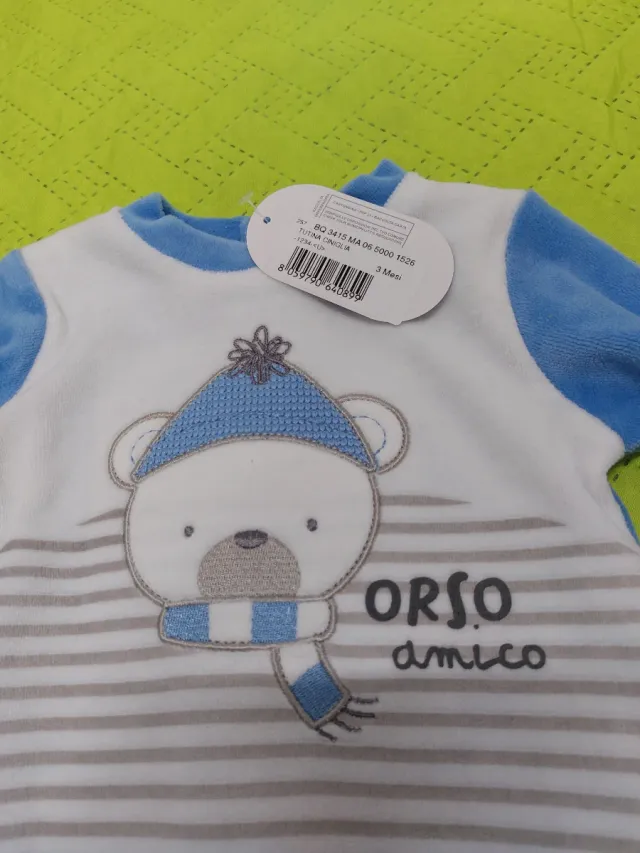 Tutina ciniglia neonato 3 mesi nuova