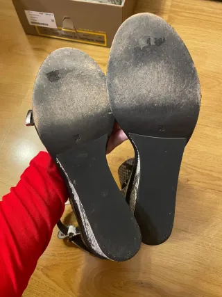 Cuñas ASH piel serpiente tacones sandalias