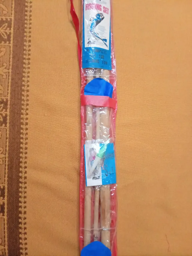 Caña de pescar vintage infantil