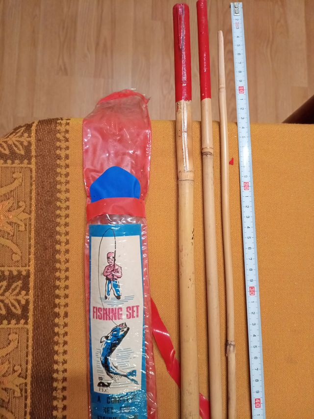 Caña de pescar vintage infantil