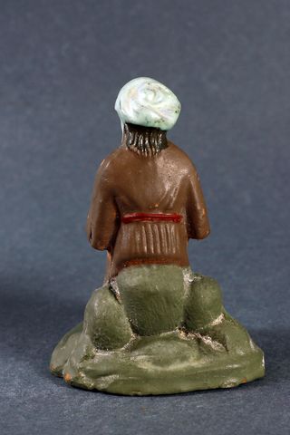 FIGURA ANTIGUA EN BARRO DE PESCADOR, PARA BELÉN.