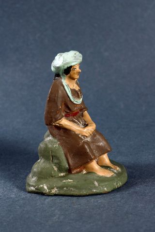 FIGURA ANTIGUA EN BARRO DE PESCADOR, PARA BELÉN.