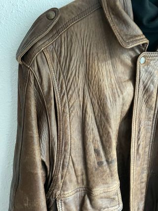 Chaqueta vintage cuero marrón años 80