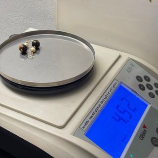 Pendientes Oro 18kt Perla y Ojo de Tigre