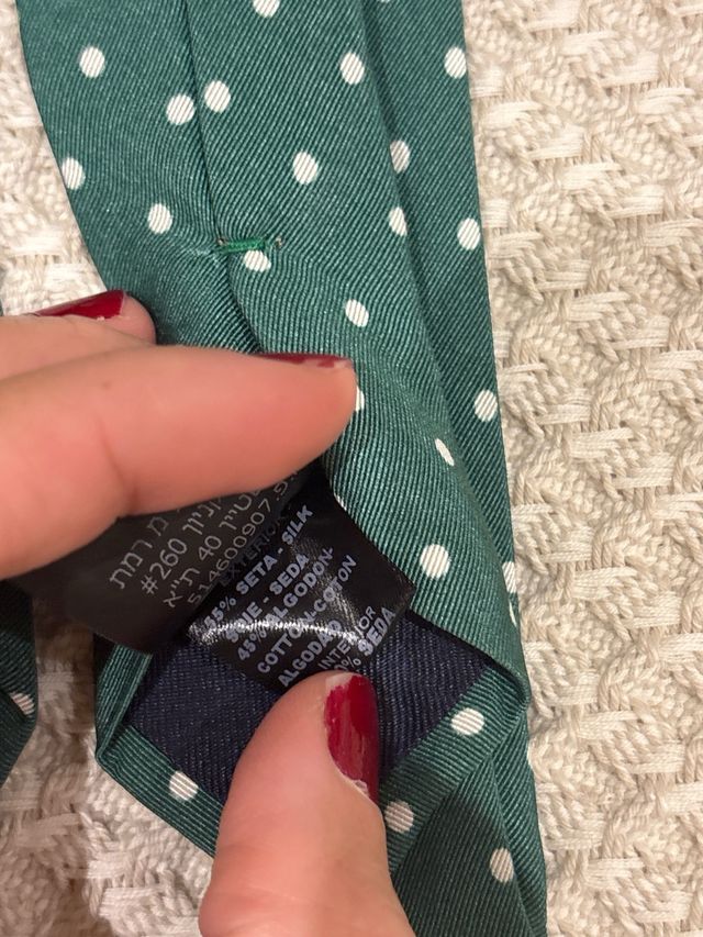 Corbata Carolina Herrera Verde Lunares