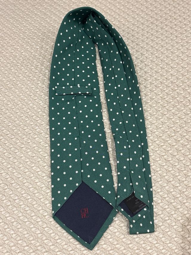 Corbata Carolina Herrera Verde Lunares