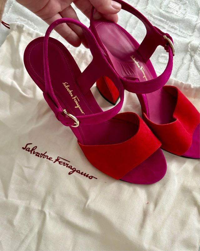 Salvatore Ferragamo Zapatos Mujer Rosa y Rojo
