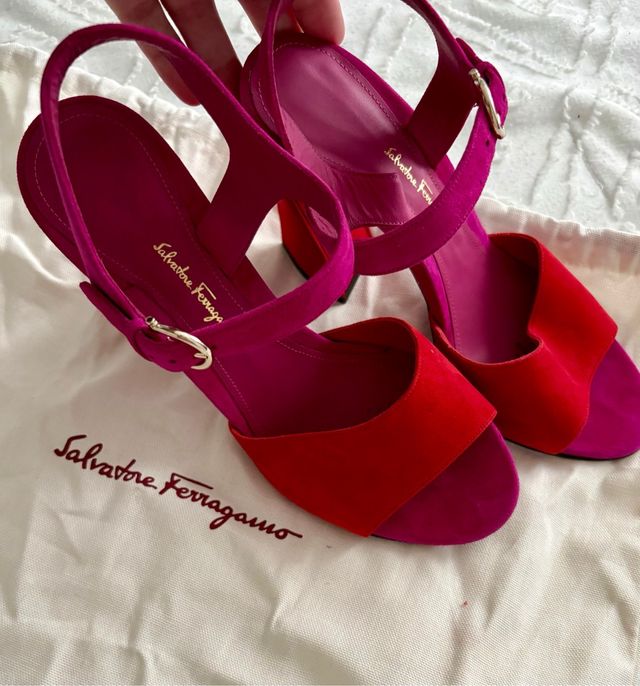 Salvatore Ferragamo Zapatos Mujer Rosa y Rojo