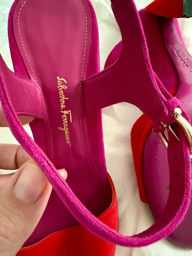 Salvatore Ferragamo Zapatos Mujer Rosa y Rojo