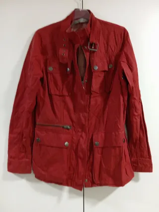 Parka  con capucha mujer roja