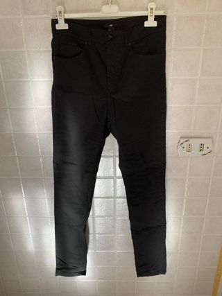 Pantalone slim a vita alta nero per donna H&M