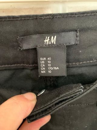 Pantalone slim a vita alta nero per donna H&M