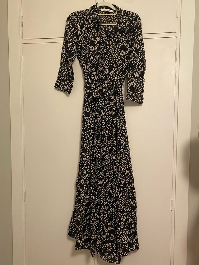 Vestido largo camisero Zara Talla S
