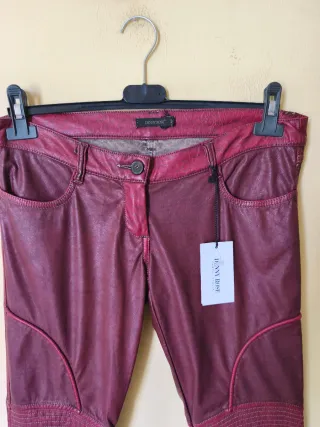 Pantaloni Denny Rose effetto pelle rossa tg S