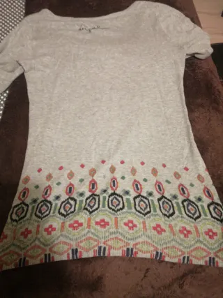 Jersey Desigual Gris Corazón Bordado