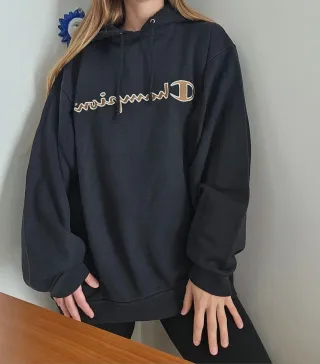 Felpa Champion unisex con cappuccio tg L, vintage