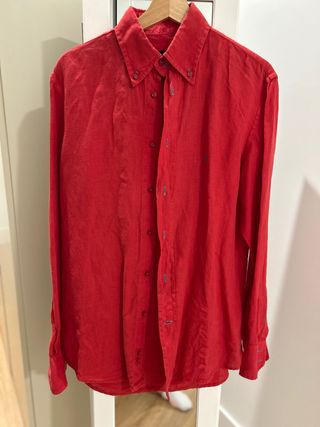 Camisa Lino Carolina Herrera Roja