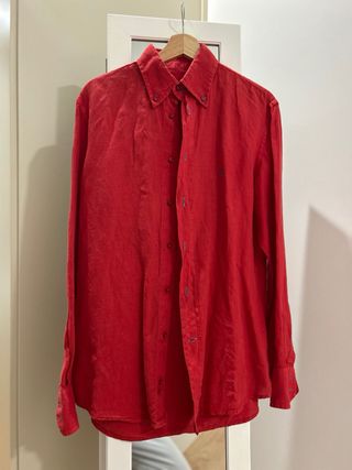 Camisa Lino Carolina Herrera Roja