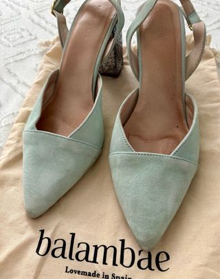 Zapatos Balambae Tacon Glitter Verde
