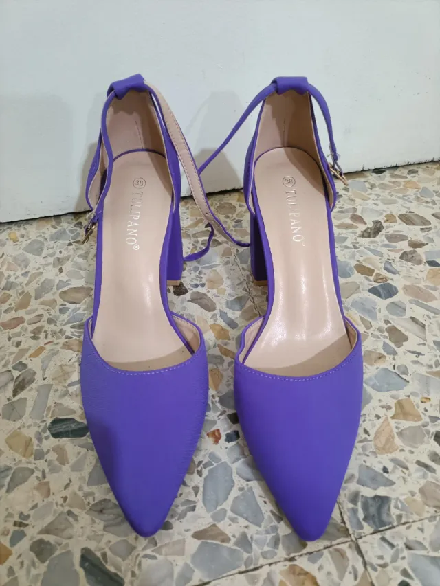 Zapatos de tacón, morados talla 38